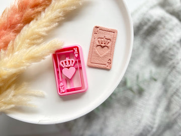 Valentines King of Heart Play Cards Shape Polymer Clay  Cutter • Fondant Cutter • Cookie Cutter